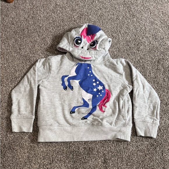 other Other - Girls Unicorn Sweatshirt Size 5 Rainbow Glitter Graphic Pullover Toddler Cozy